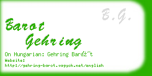 barot gehring business card
